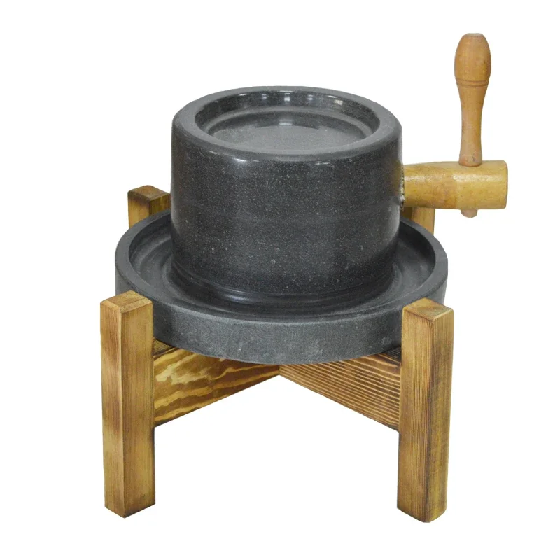 

Family Stone Mil Grinder Stone Mill Soy Milk Hemp Material With Old Fir Shelf Handmade Small