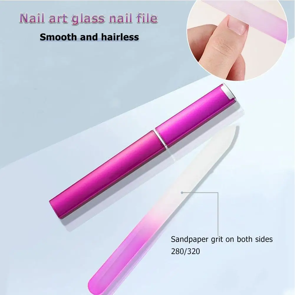Glas-Nagelfeilen für Naturnägel Doppelseitige Polier-Kristallnagelfeile mit Etui Maniküre Salon Nagelpflege für Frauen Mädchen – Detail 15