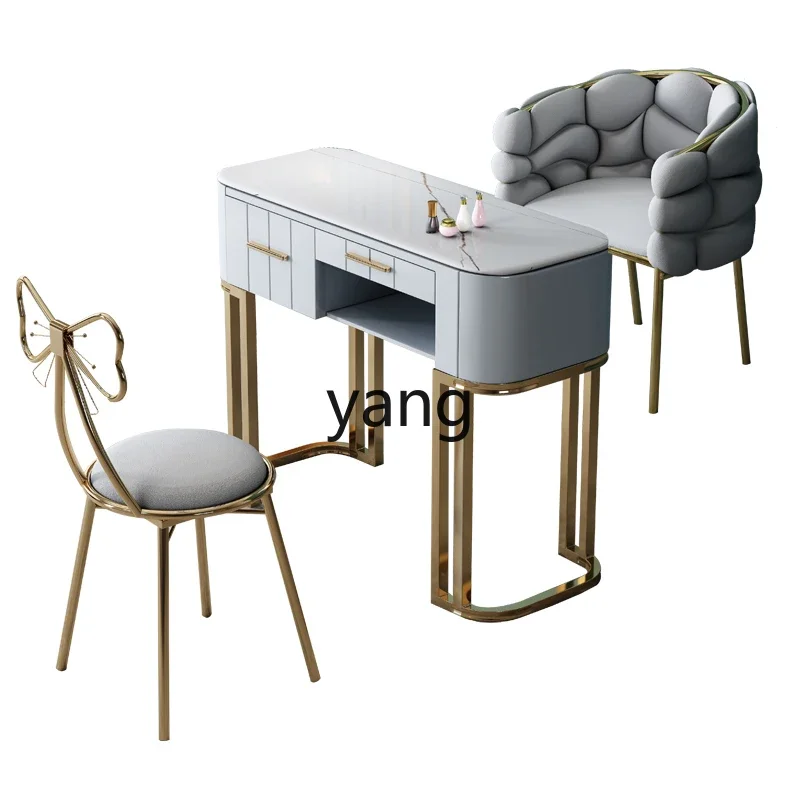 

cx Nail Art Table and Chair Set Single Double Light Luxury Simple Modern Marble Nail Art Table