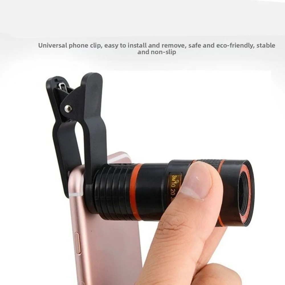 8X Magnification Cell Phone Camera Lens Adjustable Focal Length Black Shell Telescope Telephoto Lens High Magnification