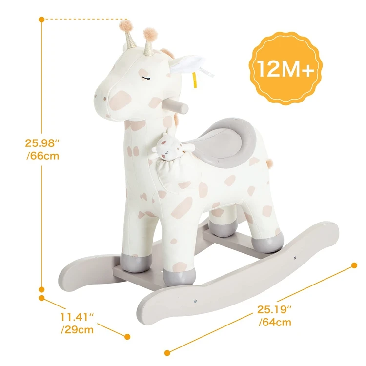 لابيبي هزاز الحصان الغزلان ركوب على لعبة طفل الروك أفخم هزاز الحيوان الحصان الزرافة خشبية الطفل لعبة الحصان هزاز