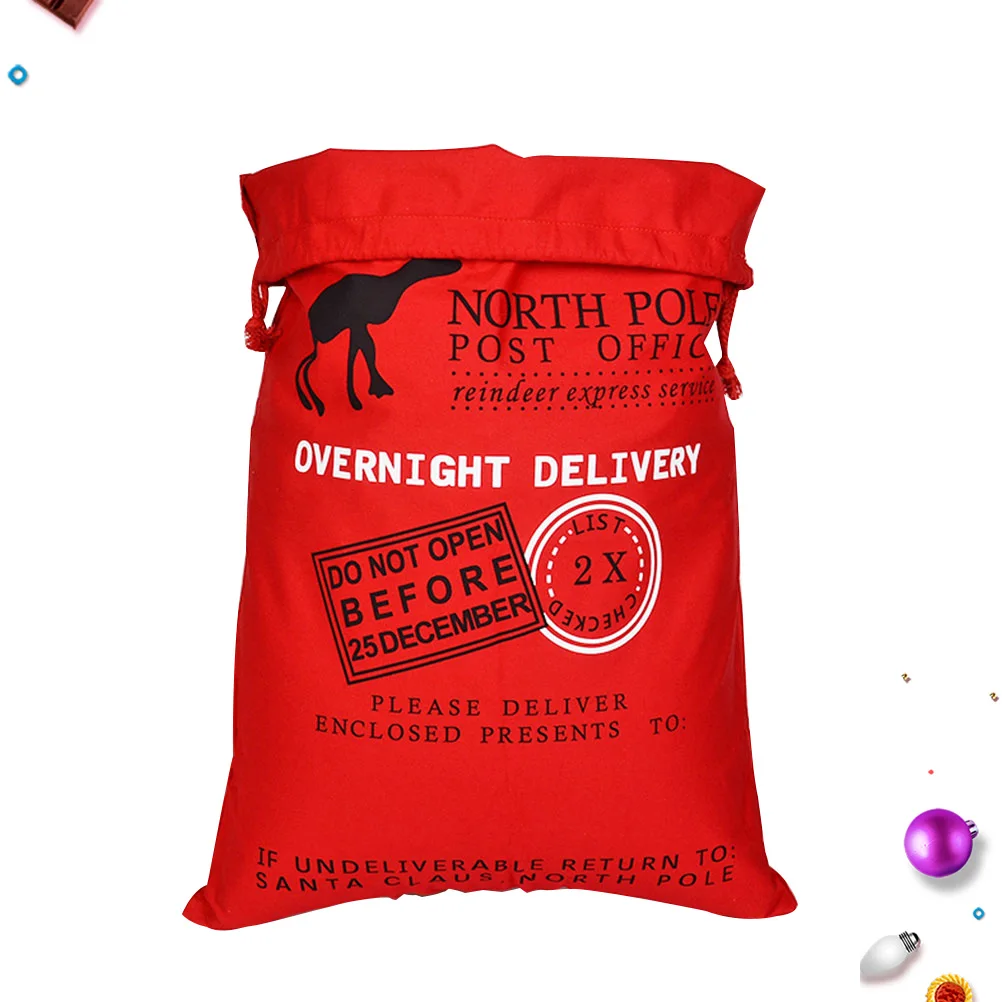 

Christmas Candy Gift Bag Present Canvas Pouches Large Bundle Pockets Sack for Party Snacks Kids Reusable Craft Storage