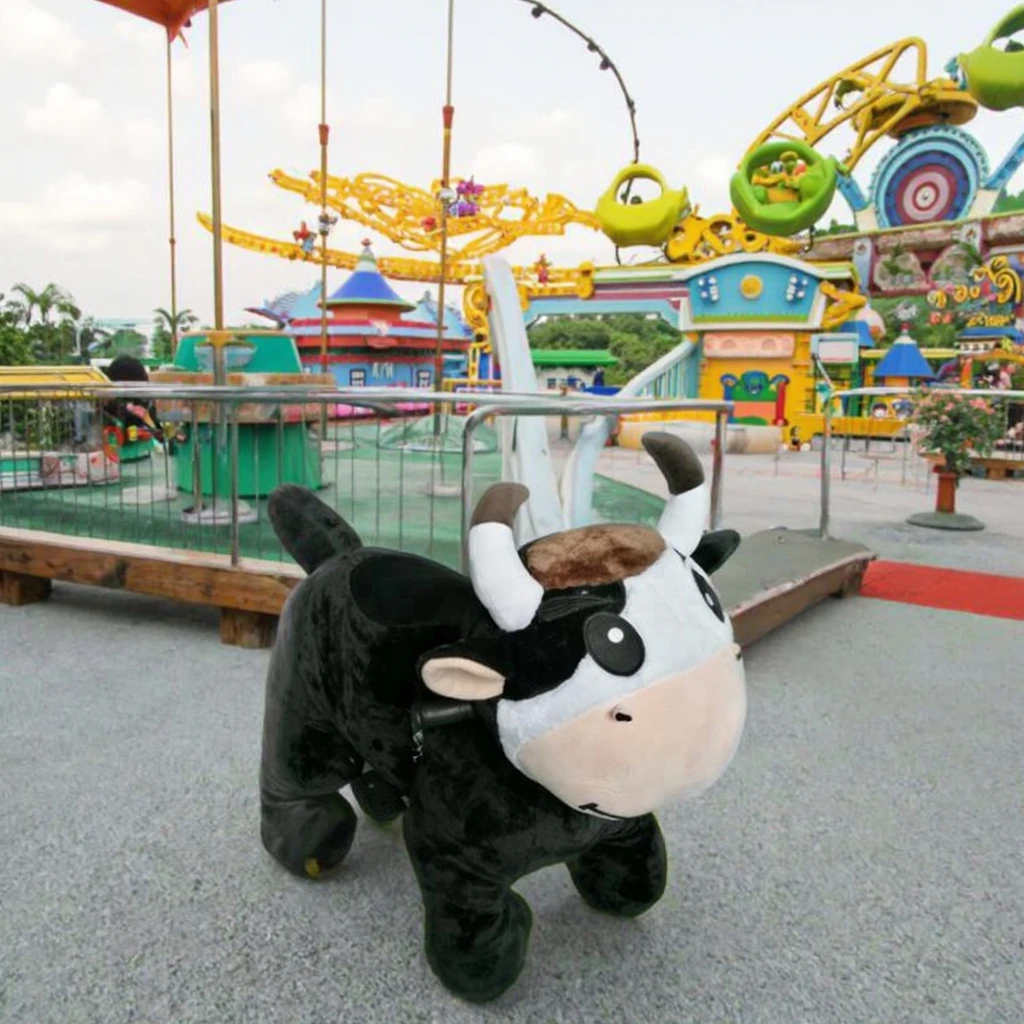 

Cow Electric Plush Stuffed Coin Operated Animal Kiddie Ride Toy Car