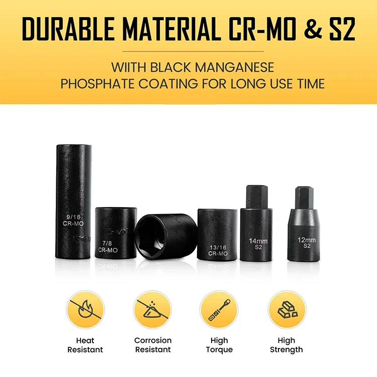 Genuine 119 Piece Impact Socket Set Includes Impact Bit, Bit Sockets, Extension Bars, Universal Joint, Adapter and More