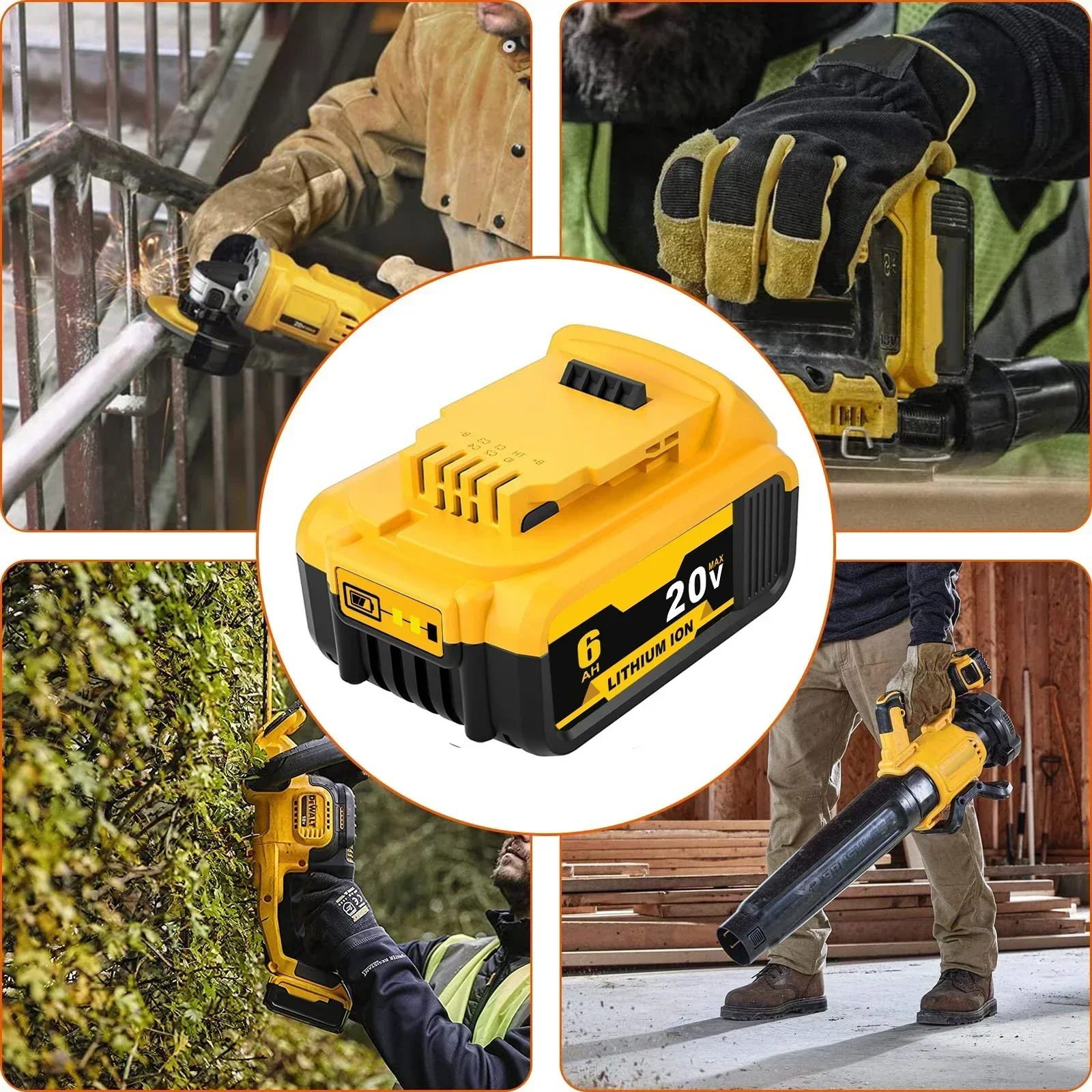 交換用リチウム電池,dewalt,20v,xr max,dcb206,DCB205-2,dcb204,dcb200,dcb201,dcb203,dcb185,dcb205,18ボルトと互換性があります