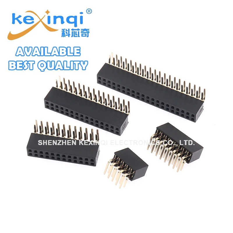 

10pcs 1.27MM Spacing PCB Board Tolerance psitions Double Row Female Bend 90 Degrees Socket 2*2p 3P 4P 5P 6P 8P-20P 2X40P