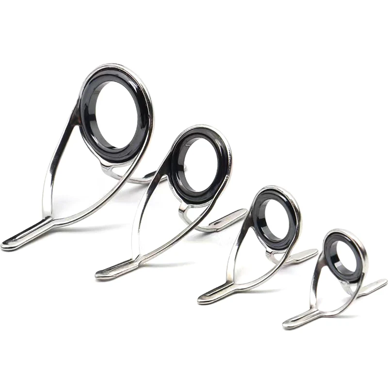 4pcs/set Fishing Tackle Stainless Steel Repair Kit Set Fishing Rod Guide Ring Tip Fishing Pole Circle Ring Eye Guide Wire Loop