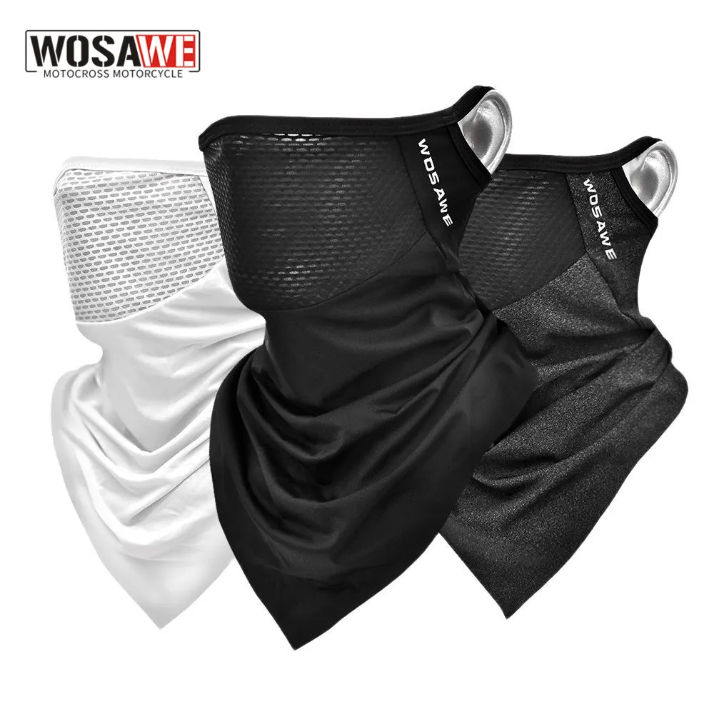 

WOSAWE Breathable Motorcycle Mask UV Protection Balaclava Neck Sleeve Earloop Cycling Running Training Facemask Scarf Shield