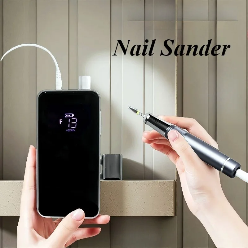 Rechargeable Electric Nail Sander Small Professional Nail Lathe Shocker Manicure Machine Waterproof Manicures Cutter Machines