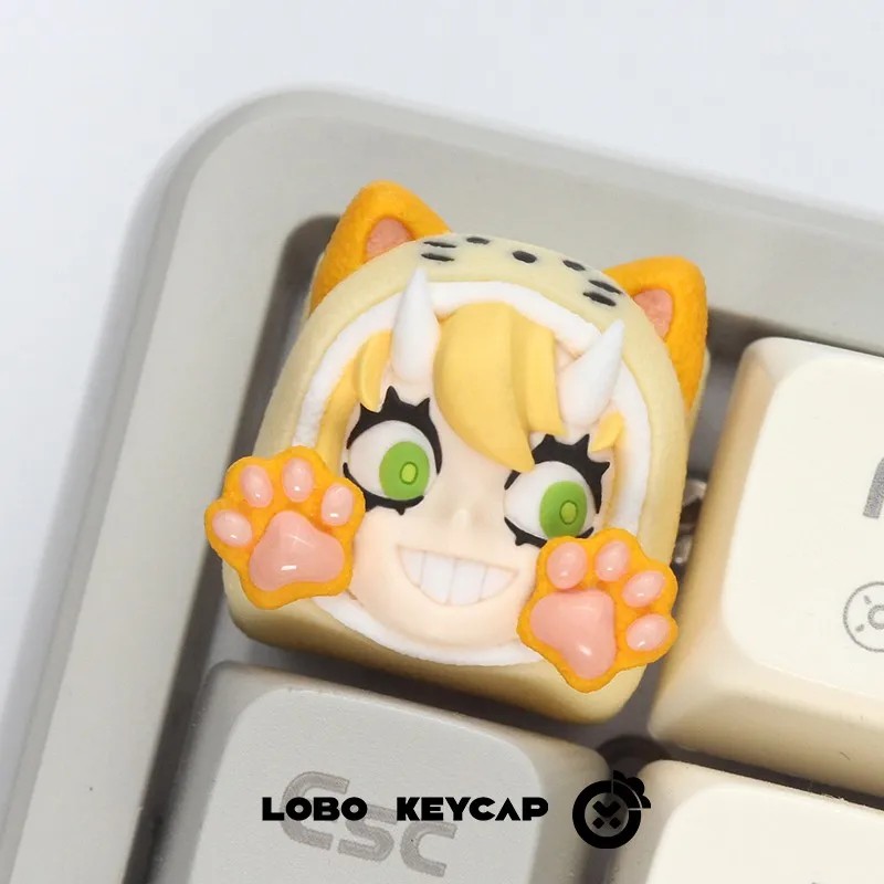 Колпачки для клавиш LOBO Lilith, милые колпачки для клавиш ручной работы из смолы, механические колпачки для клавиш, индивидуальные игровые аксессуары, подарок