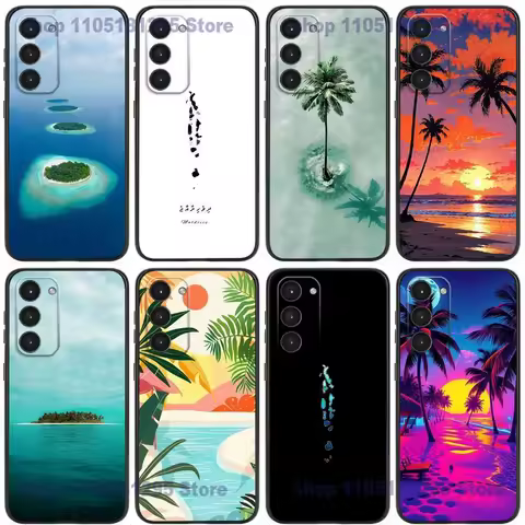 MALDIVES Map Phone Case For Samsung Galaxy A32,21s,22,31,52,53,72,73,Note20,8,9,10 Soft Silicone Black Cover