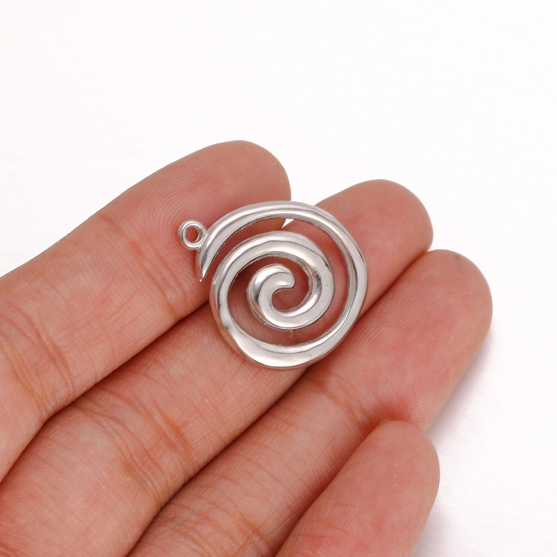 3PCS Edelstahl Gold Farbe Runde Vortex Charms Spirale Swirl Anhänger Für DIY Halsketten Ohrringe Schmuck Zubehör Liefert – Detail 7