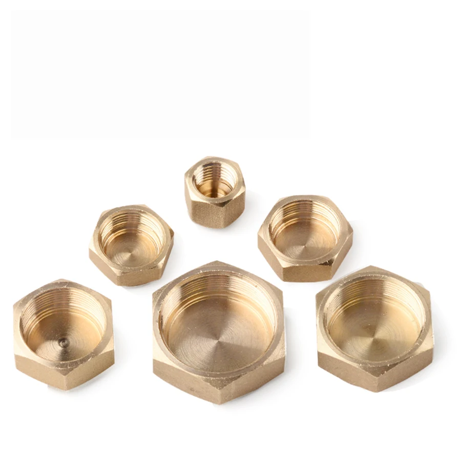 Tapón de cobre roscado NPT para aire acondicionado, tapón de válvula de parada externa, 1/4 \