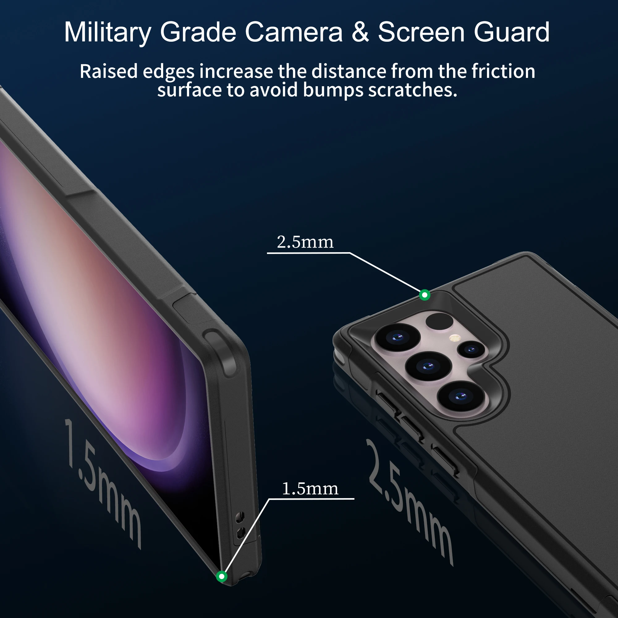 حافظة حماية متينة مضادة للخدش لهاتف سامسونج جالاكسي S25 FE 5G S22 S24 Ultra S23 Plus