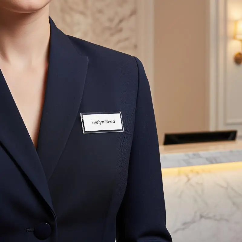 Anti-Fall Clear Safety Pin Brooch Clip Secure ID Card Badge Holder Long-Lasting Name Tag Clip for Exhibition Volunteer Workplace