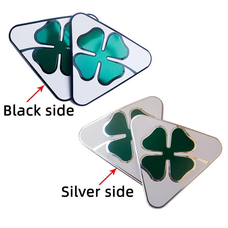 For Alfa Romoe Giulia Stelvio Aluminum Quotrafoligio Fender Decoration Stickers Four Leafs Clover Exterior Stickers  Accessories