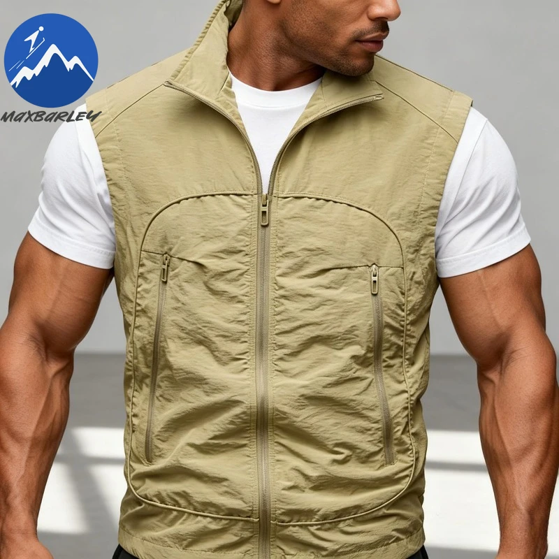 

Maxbarley летний легкий мужской уличный жилет быстросохнущий дышащий жилет для рыбалки повседневная спортивная куртка без рукавов