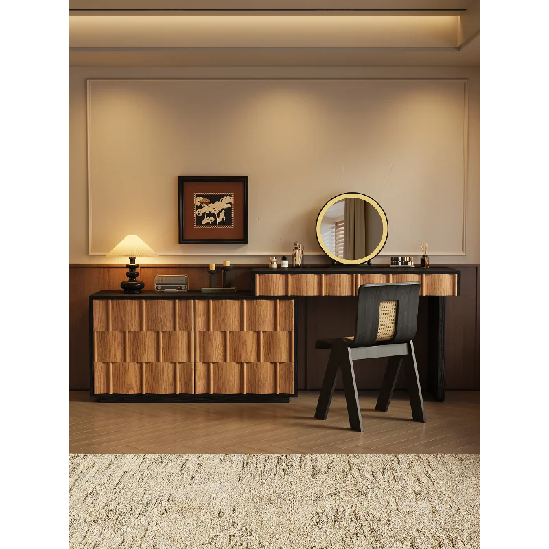 

Medieval style dresser chest integrated bedroom simple end of bed retro style makeup table solid wood