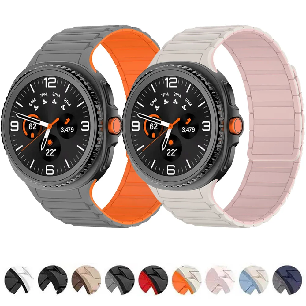 삼성 갤럭시 워치 8/8 클래식 46mm 스포츠 스트랩, 갤럭시 워치 8 40 44mm용 실리콘 밴드, 틈새 없음 액세서리