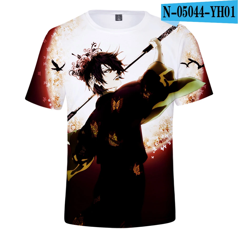 T-shirt imprimé 3D Gintama, streetwear anime japonais, col rond, manches courtes, grande taille, mode estivale