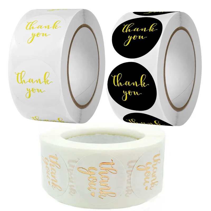 

50/100/300/500 2.5cm Round Thank You Stickers Gift PackScrapbook Stationery Label Sealing Holiday Store Decorations Sticker