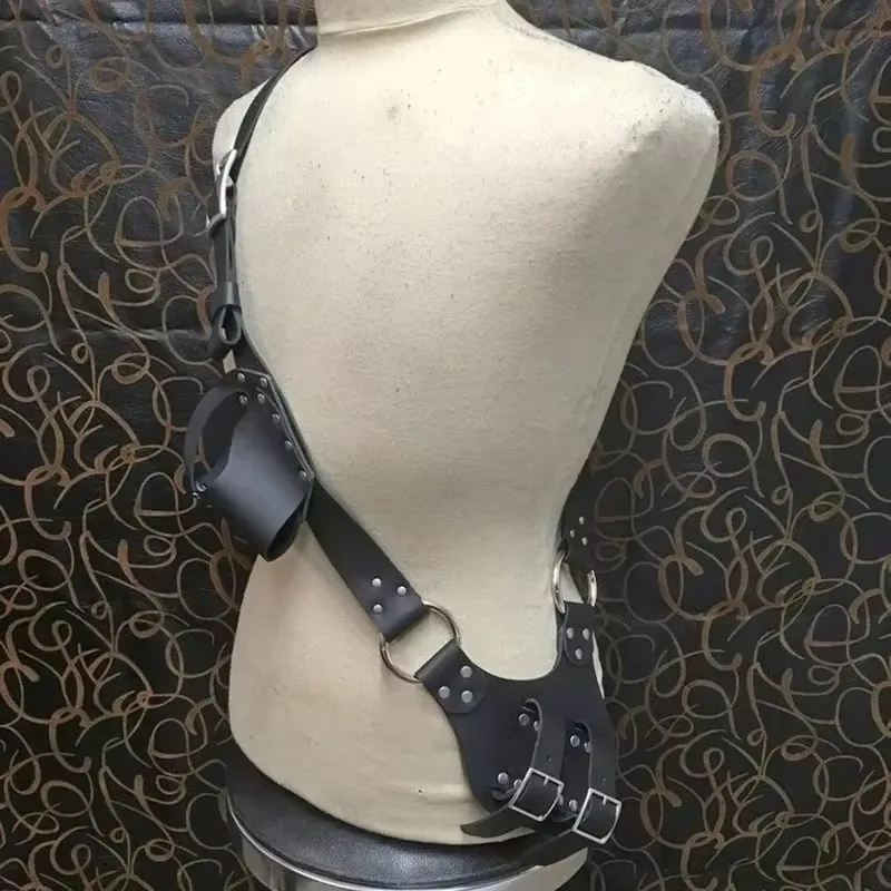 Medieval Leather Sword Pistol Gun Holder Sheath Scabbard Frog Adult Knight Costume Rapier Belt Holster