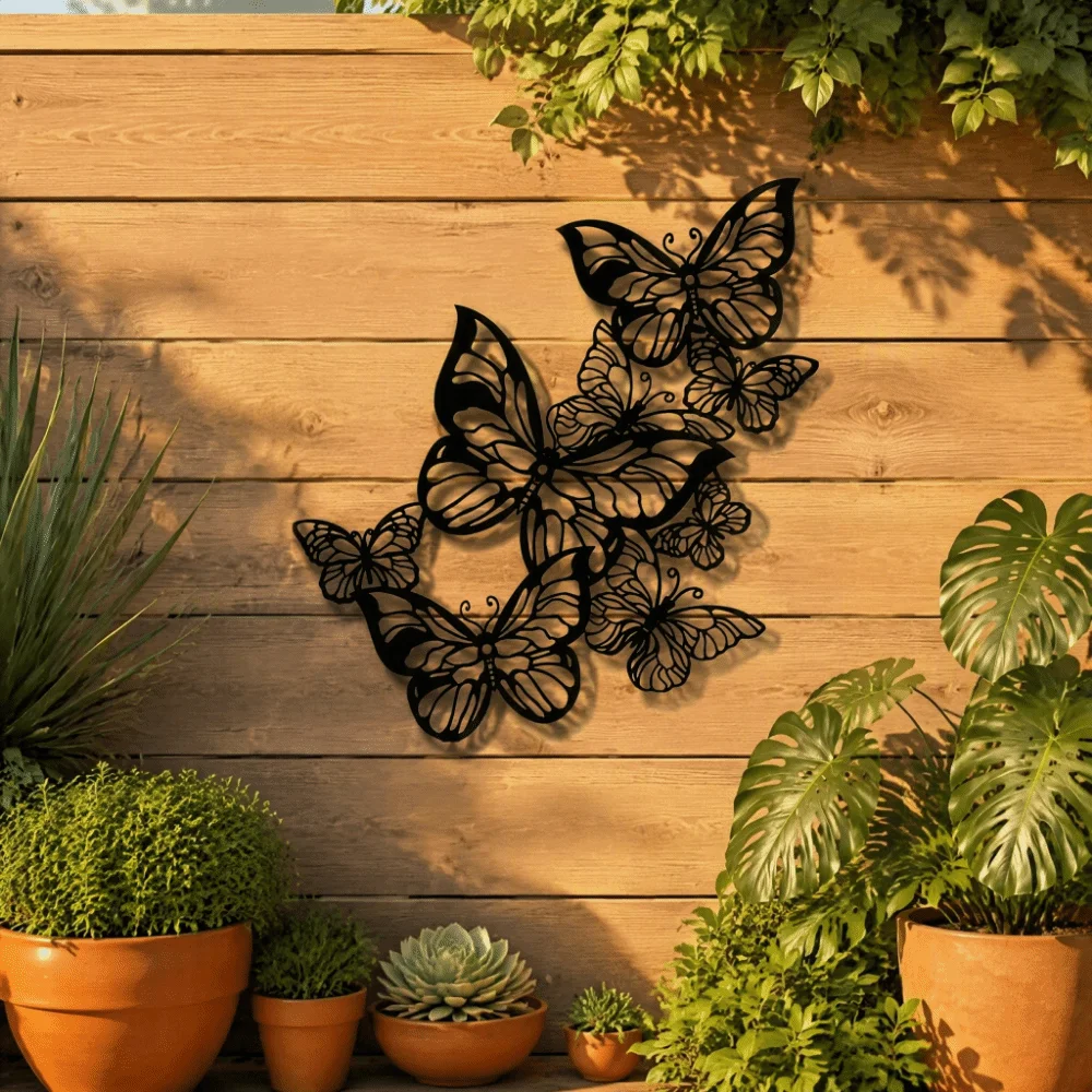 Black Butterfly Wall Decoration Waterproof Rustproof Hanging Wall Art Scene Layout Photo Props Butterfly Hanging Ornament Office