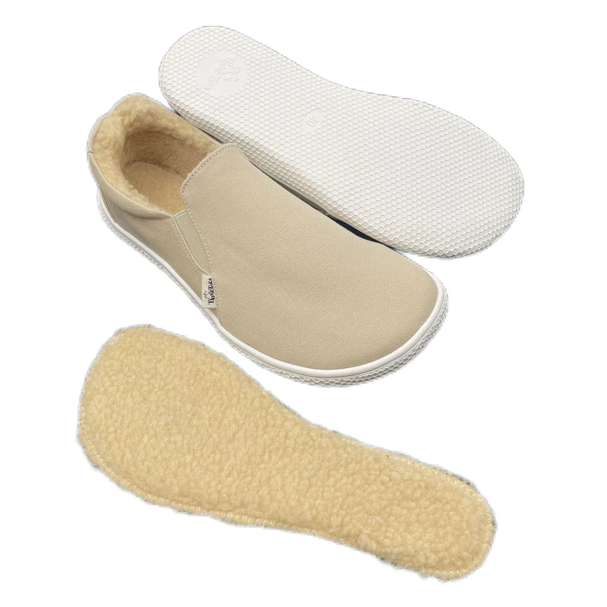 Tipsietoes 2024 Winter Barefoot Canvas for Women with Fur inside New Flat Soft Zero Drop Sole Wider Toe Box Light Weight