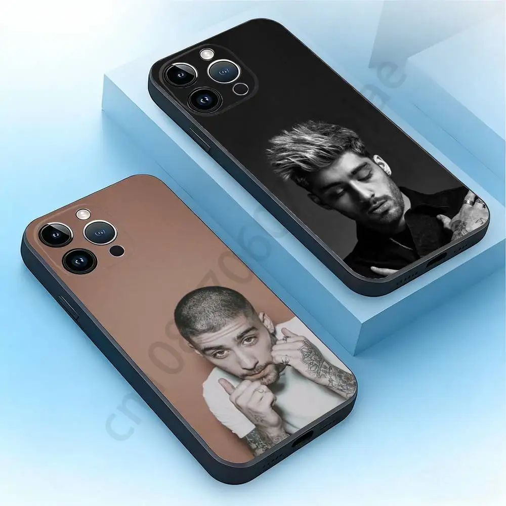 Capa de Celular Singer Z-Zayn Malik para iPhone 17, 16, 15, 14, 13, 12, 11, Pro, Max, Plus, Mini, Antichoque, Preta Fosca, Bumper Macio
