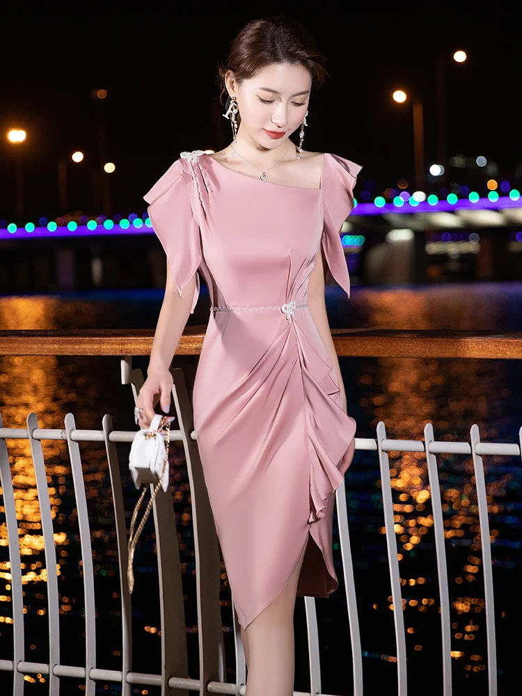 Small Dress Evening Dress Women's Banquet Fishtail Dress Formal Occasion Celebrity Xia Light Luxury Small Group Temperament High