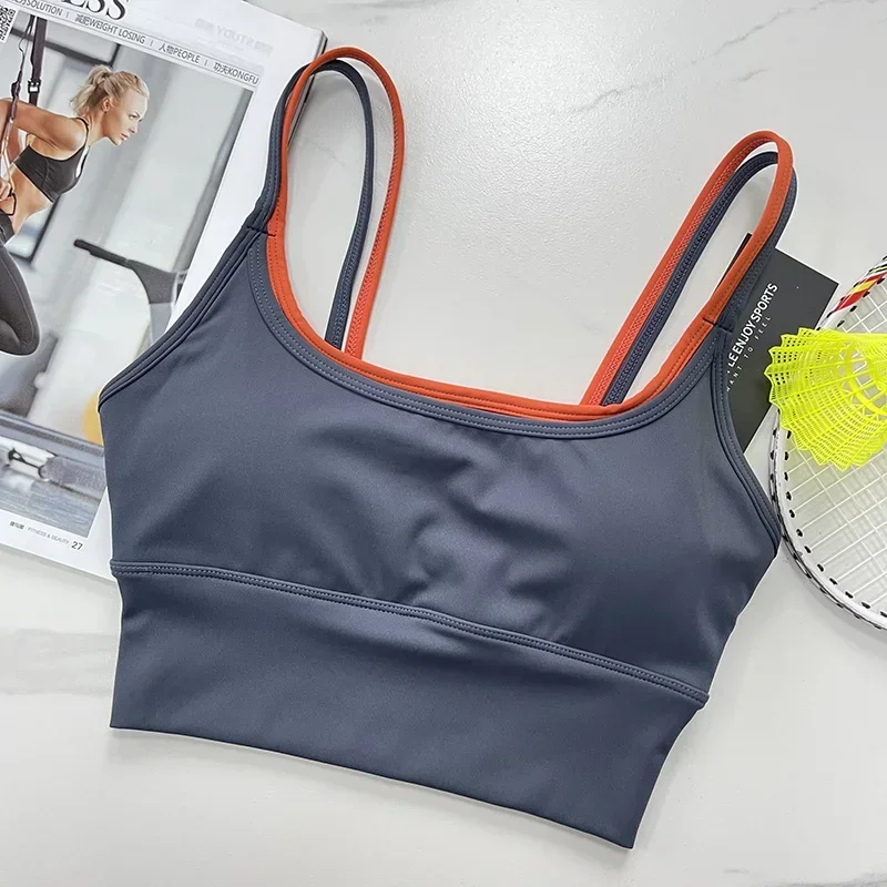 Sports Underwear Bras Top Women's Shockproof Running Gathering Fitness and Breasts Wearing Yoga Quick-drying Suspender Vests