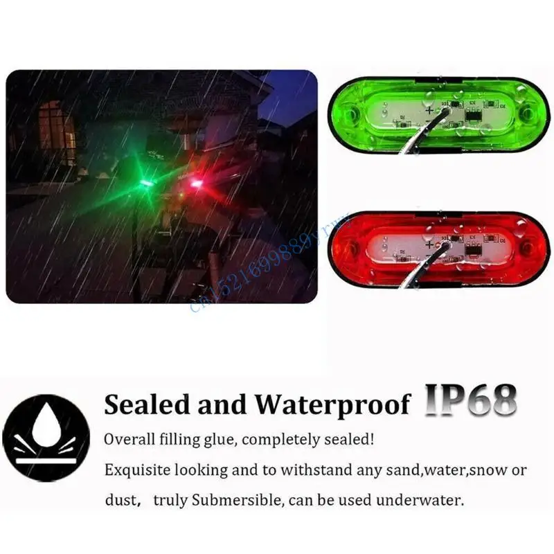 

6XDB 2Pcs Multipurpose 24V LED Navigation Light Sailing Light for Marine Boat Yacht