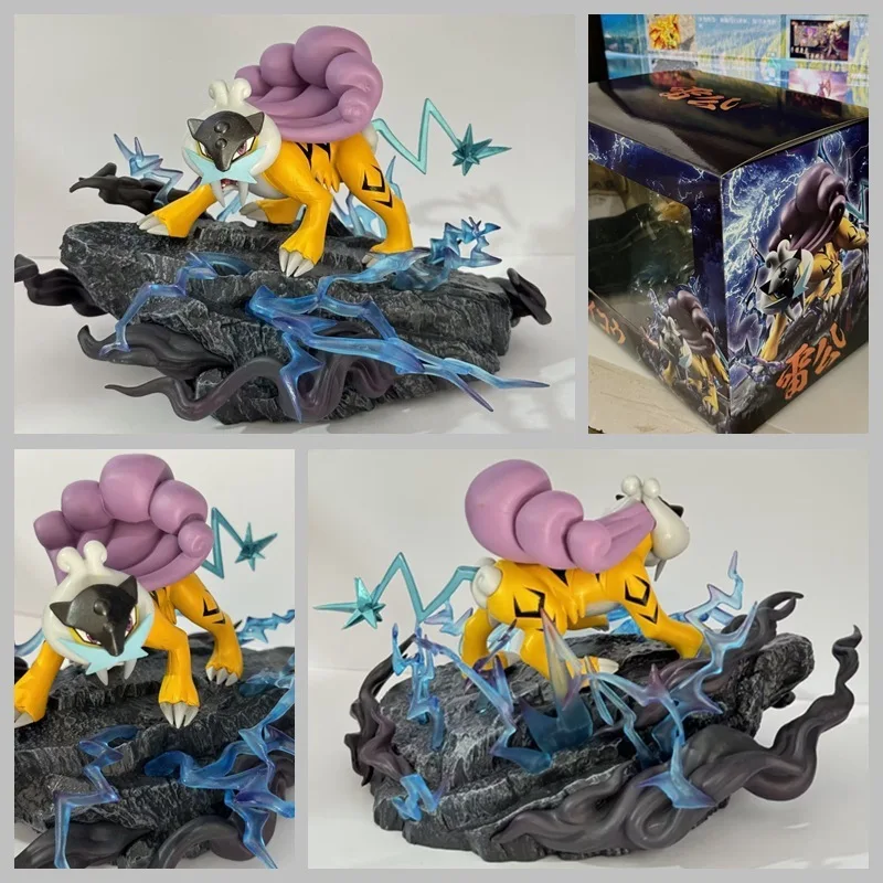 

New Pokemon Action Figure Three Sacred Raikou Entei Suicune Model Pvc Desktop Ornament Decorations Holiday Gift Children Toys