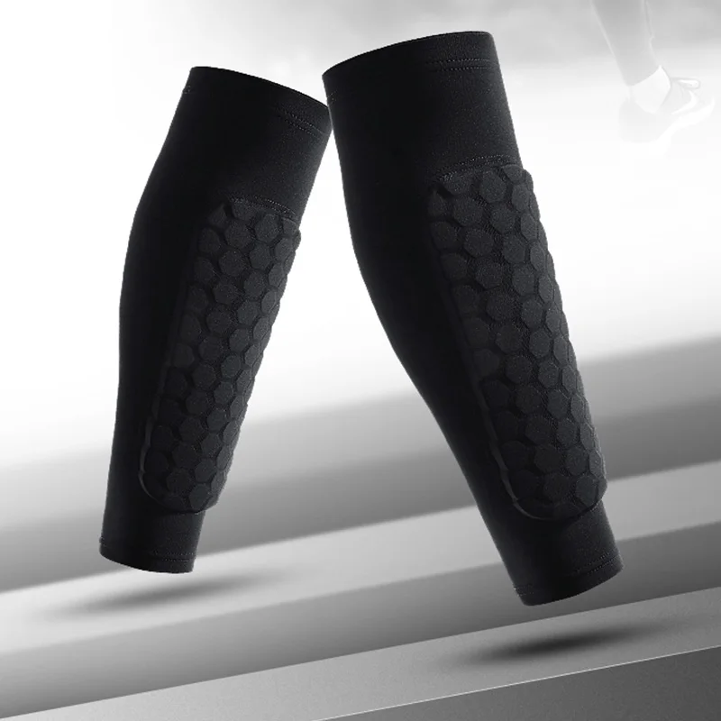 

With Foam Calf Compression Sleeve Honeycomb Pads Sports Legging Soccer Equipment Football Shin Guard Socks Sleeves