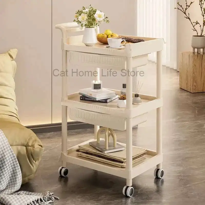 

Professional Beautician Trolley Salon Accessories Rolling Utility Gold Equipments Beauty Folding Trolleys Storage Cart Drawer