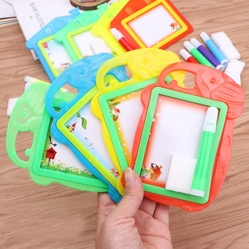 Children Puzzle Toys Cartoon Elephant House Doodle BoardSmall Writing BoardEarly LearningSmall Drawing Board Kids Drawing Toys