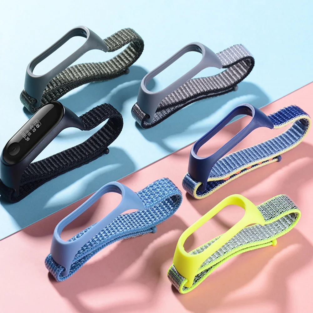 Nylon loop For Xiaomi Mi Band 7 4 3 5 6 smartwatch Wristband Sport Correa Breathable Replacement Bracelet for Miband 6 8 Straps