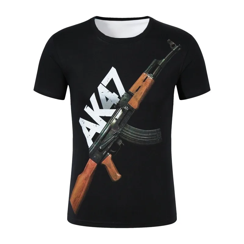 

2025 New AK47, Skeleton, Digital Printed Top T-shirt, Outdoor Extreme Sports Quick Drying Clothing, Cool Cycling for Tough Guys