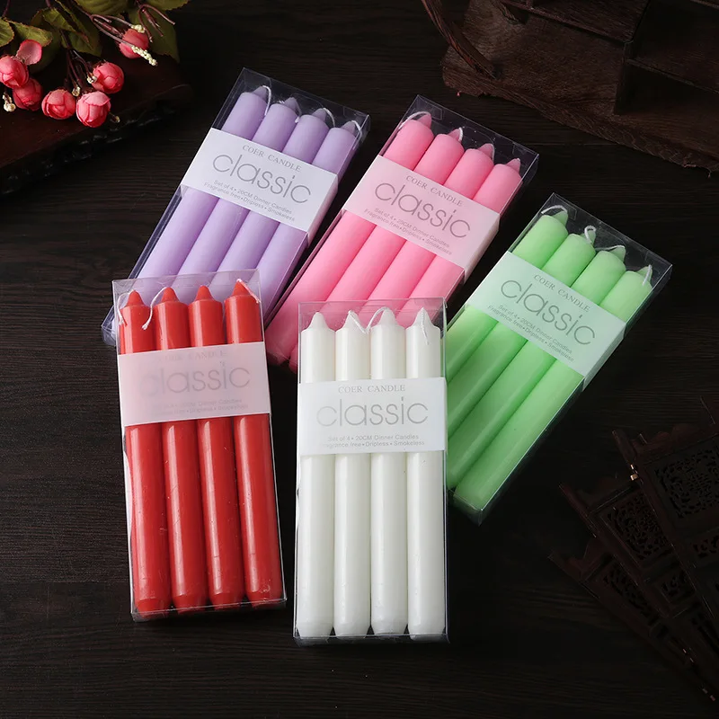 2.2x20cm Straight-pole Candle, European-style Column Wax Emergency Long Pole Candle In Case Of Power Failure Wedding Dinner Prop
