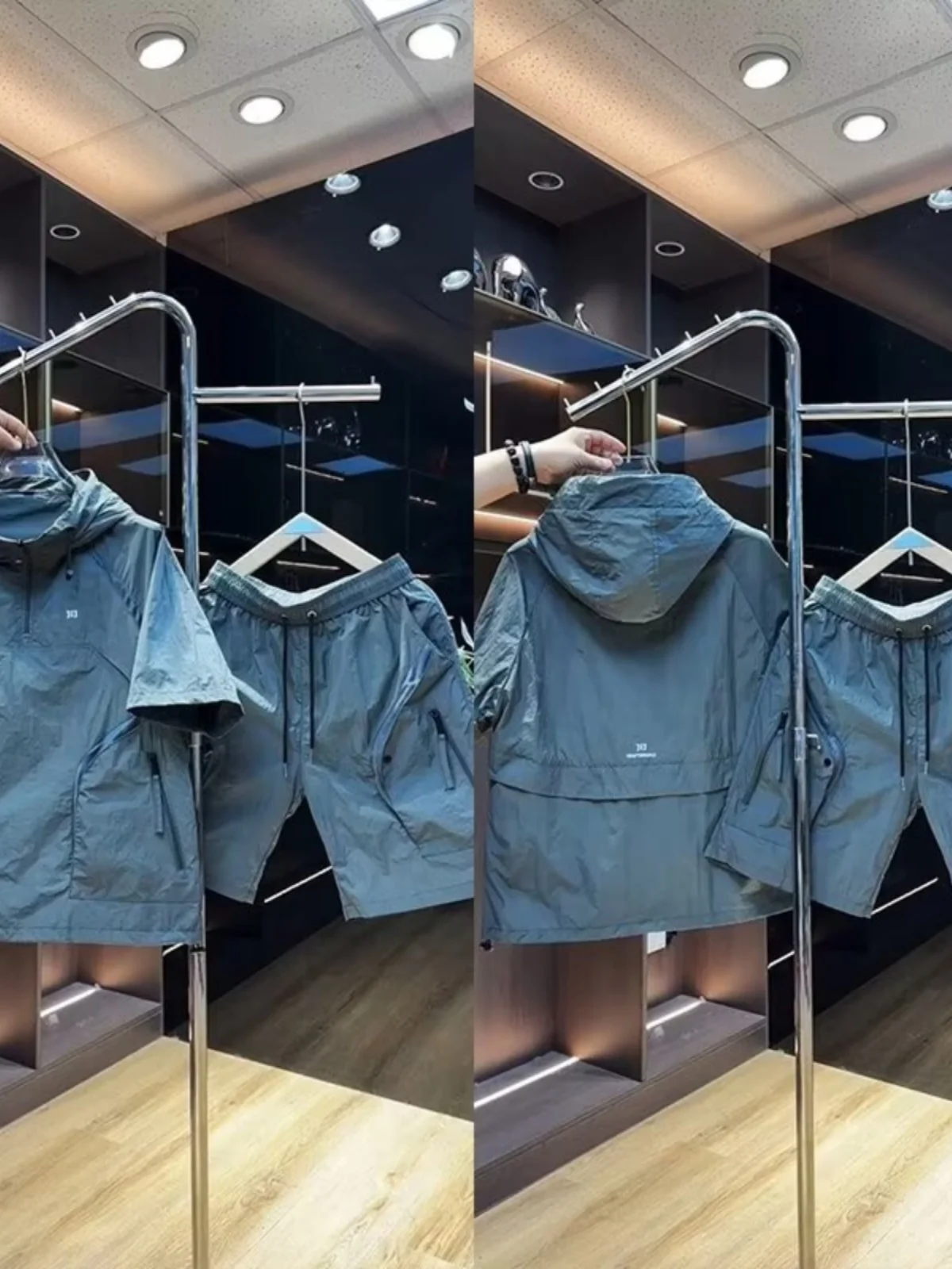 Sommer Casual Workwear Mit Kapuze f Sve orts Sport Set Lose Qui Dry ort Sve Fünf-Viertel Hosen Zwei-Stück set