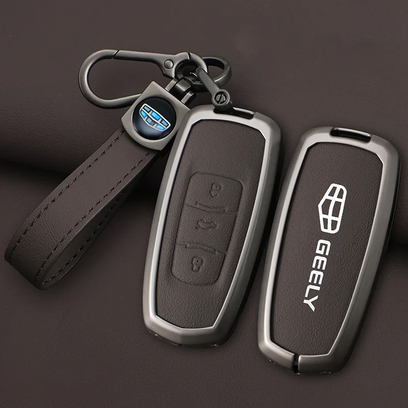 

Zinc Alloy Leather Car Case Key Cover Holder for Geely Emgrand 7 GX3 Atlas GS NL3 Gili Emgrand 7 EX7 GT GC9 Protector Accessorie