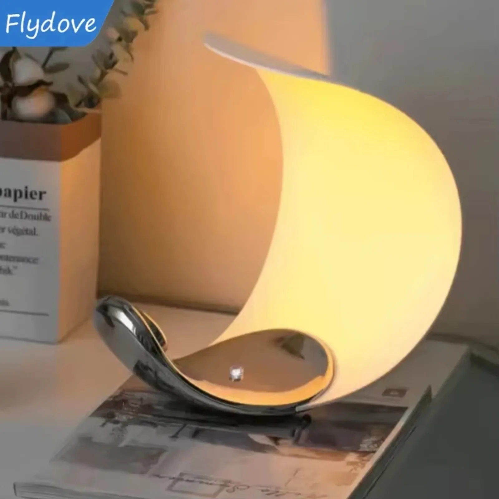 Flydove مصمم الإبداعية الشمال حليقة القمر الجدول مصباح منحني الجدول مصباح لغرفة النوم دراسة السرير الديكور LED ضوء الليل