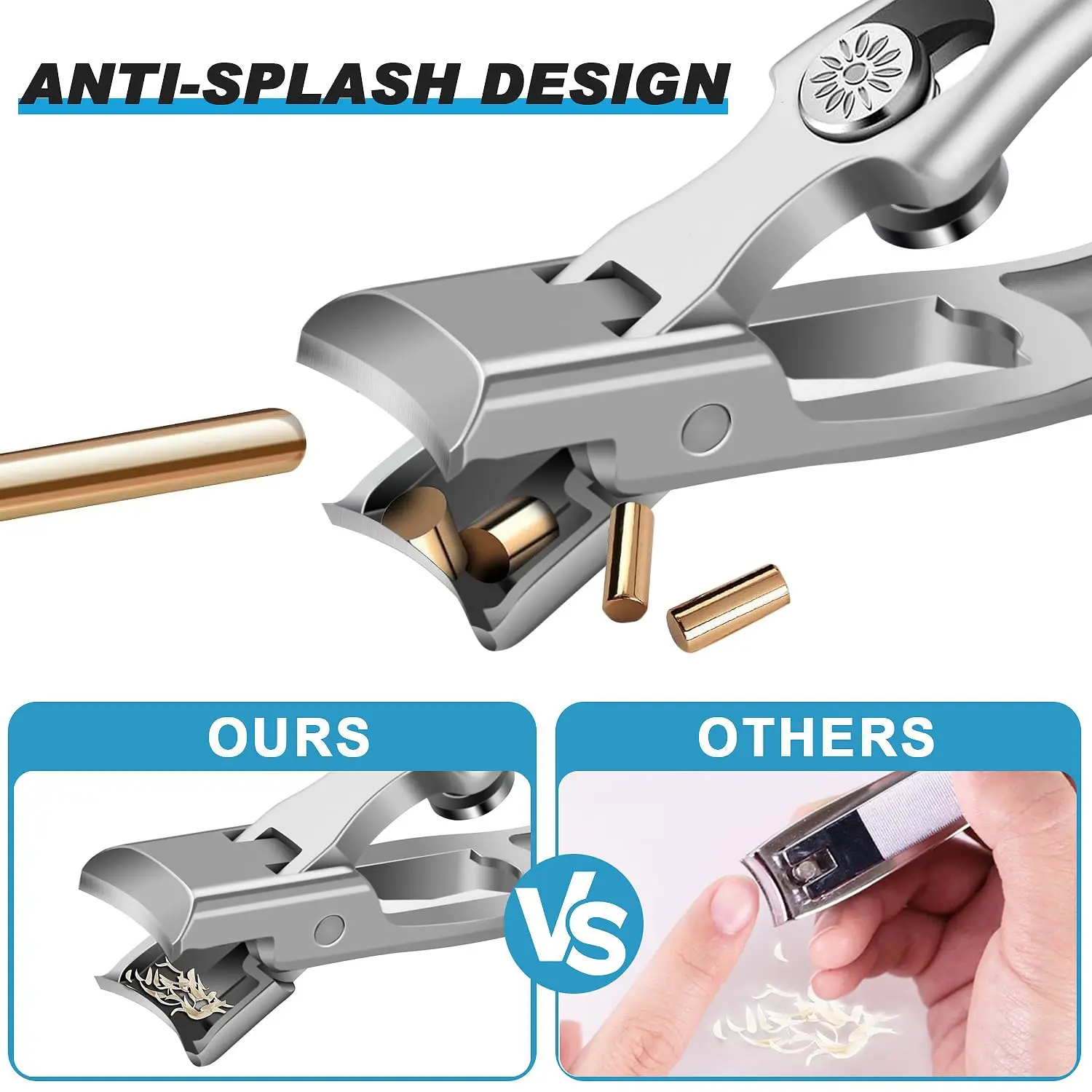3pcs Modern Stainless Steel Fingernail Clippers with Concave Blade, Heavy-Duty Nail Clipper with Curved Design, Large Wide Jaw O