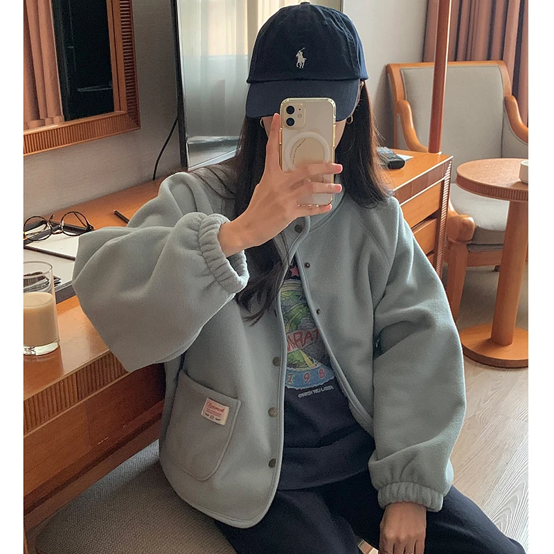 両面使用可能 カジュアル 多用途 韓国風 スタイリッシュ レディース コットンコート ハイカラー 肩挿し シングルボタン