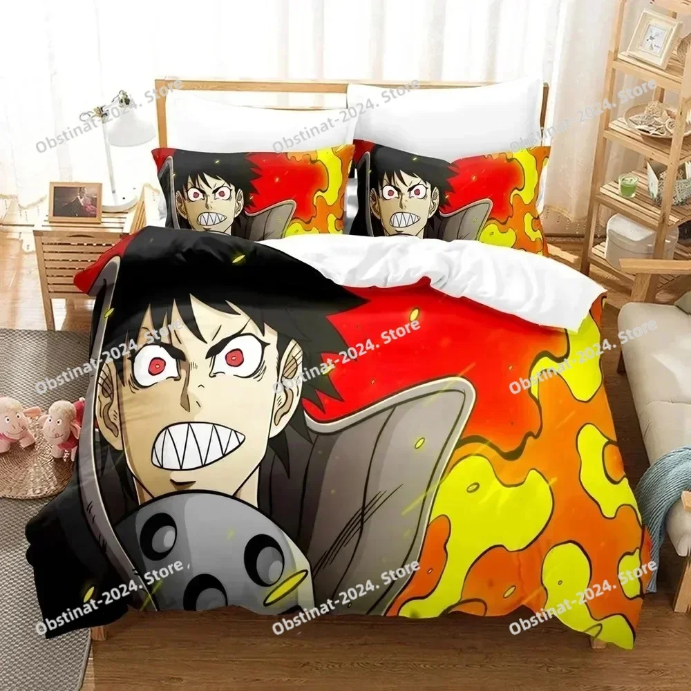 

Fire Force Bedding Set Quilt Cover Twin Full Queen King Size With Pillowcases Anime Bed Set Aldult Boys Bedroom Decor Gift