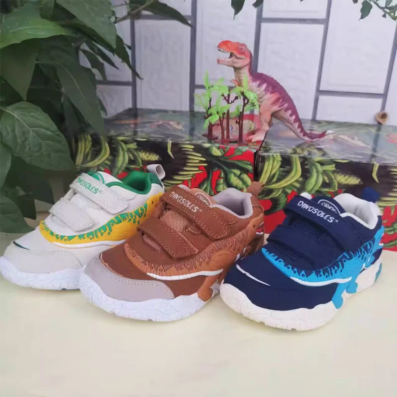 Children's shoes dinosaur shoes children's leather children's shoes, spring, autumn and winter new-style children's light casual