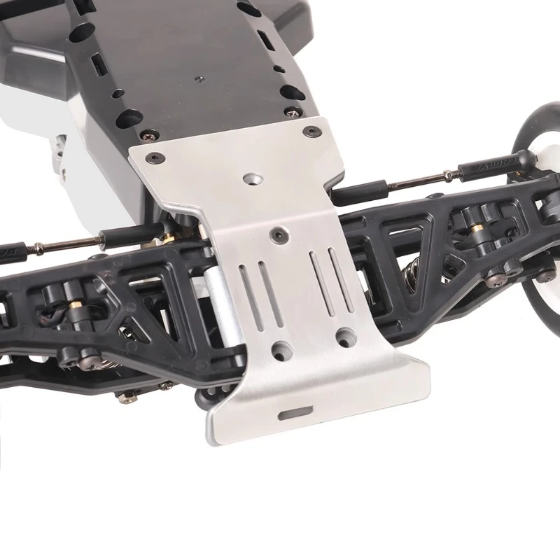 Placa protectora inferior de marco trasero delantero de Metal para 1/10 Tamiya RC vehículo todoterreno Fighter NXGEN DT04 58741 piezas de bricolaje