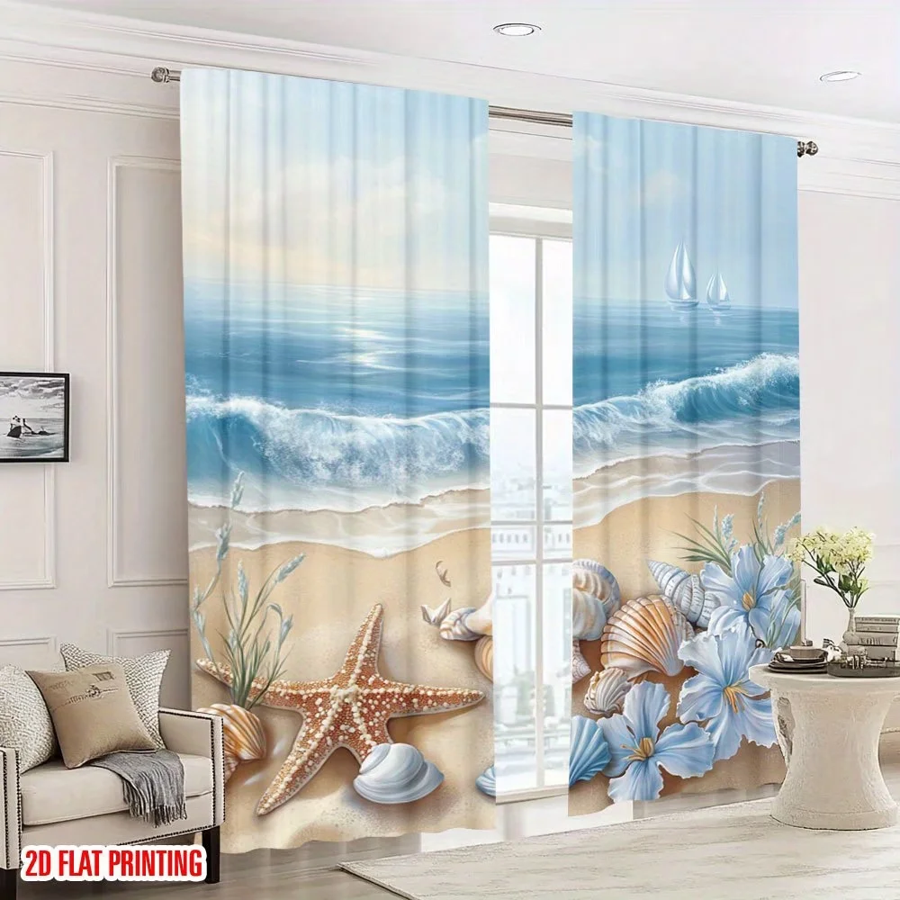 2PCS Digital Printed Curtains, - Home Decor Window Blinds 评论和价格