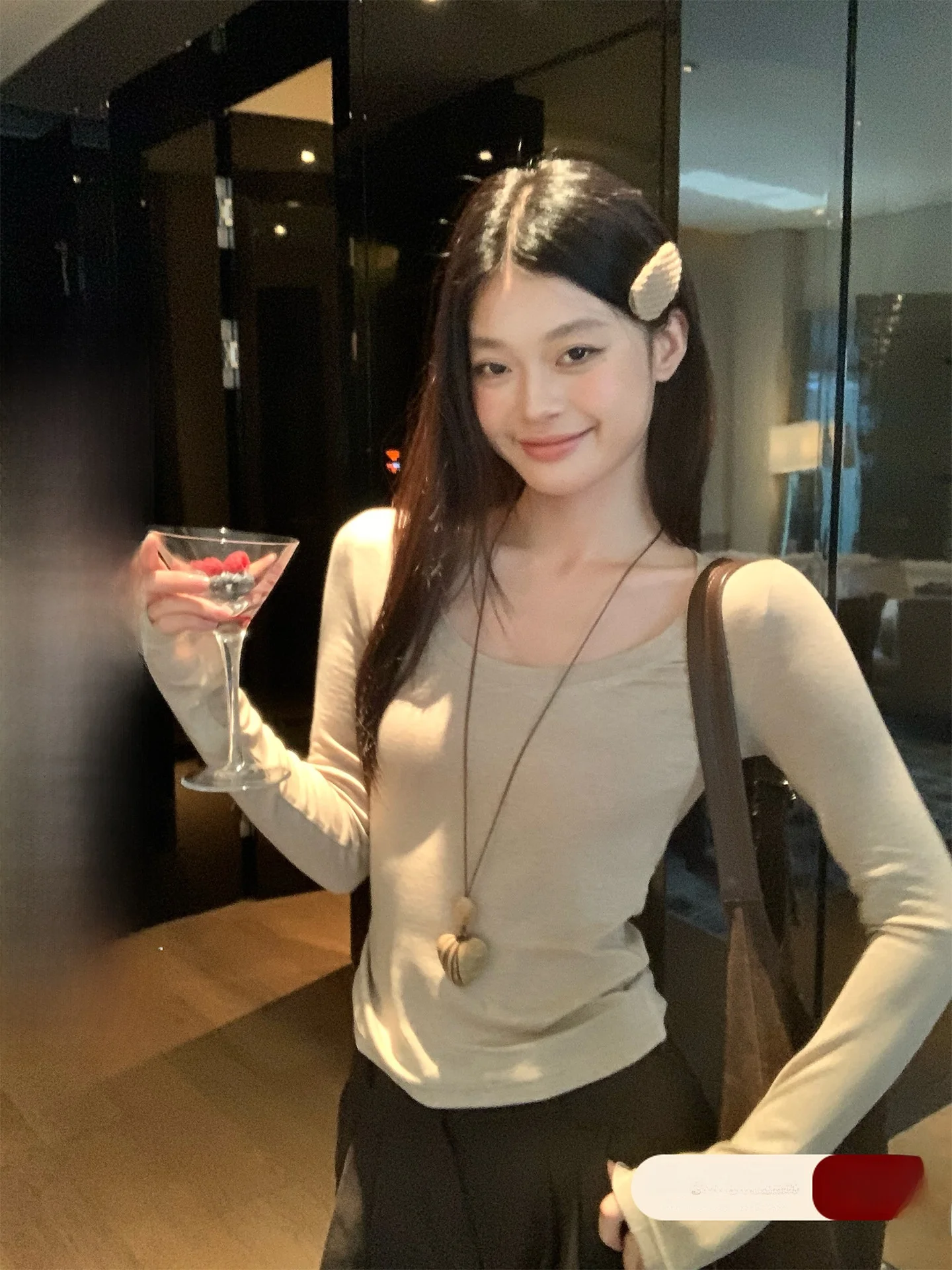 

Song Zhengen Wool U-Ne Base irt Women Early Autumn Slim Fit ort Long Sve T-irt Korean Sle Commute Top