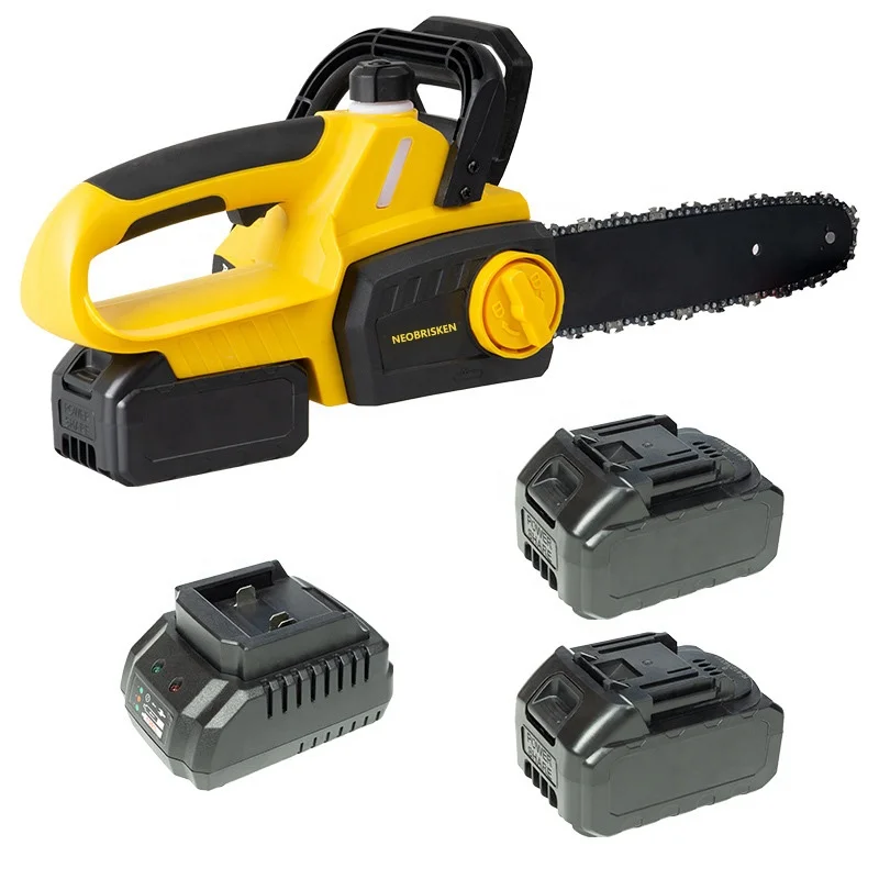 NEOBRISKEN Portable 4000mAh Lithium Battery Brushless Chain Saw DIY Industrial Handheld Cordless Garden Logging Electric Wood